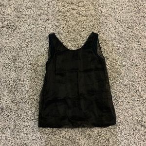Wren black silk open back blouse S